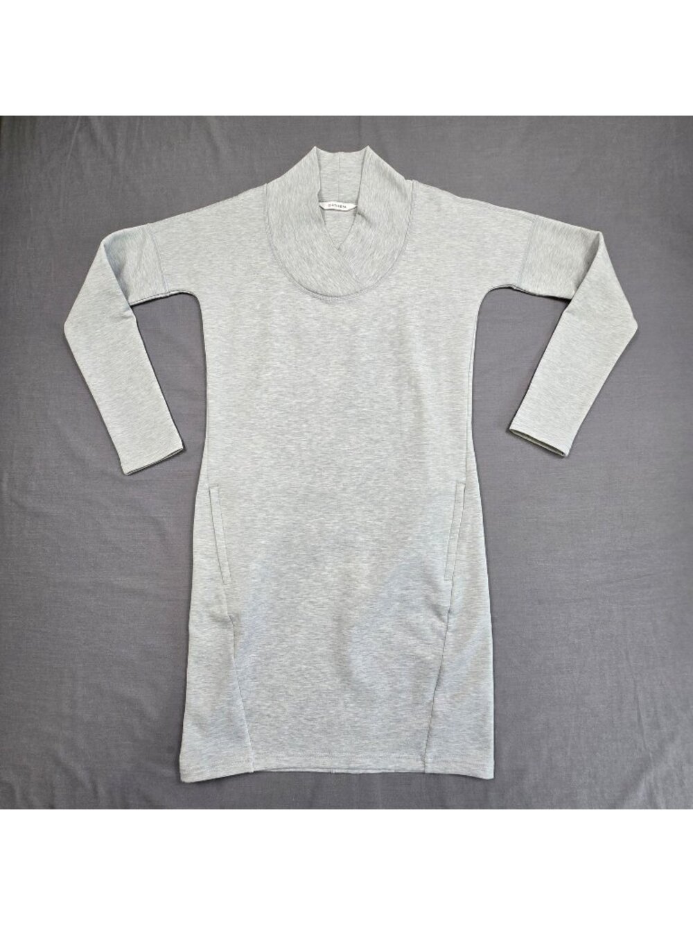 Athleta XXS Womens Sweater Dress Light Gray Wool Blend Tailored Long Sleeve